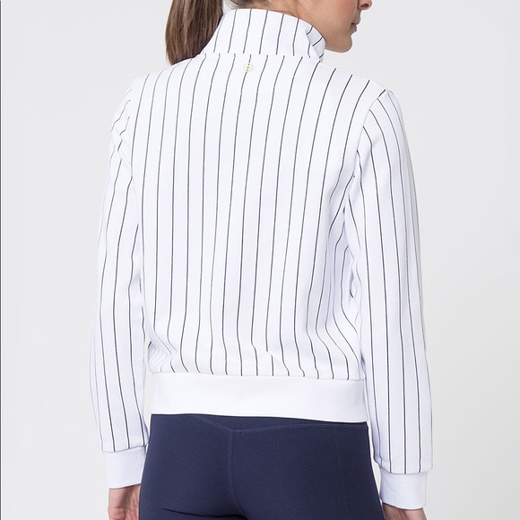 White Pinstripe Game Plan Zip-Up Jacket MPG XS - Picture 2 of 3
